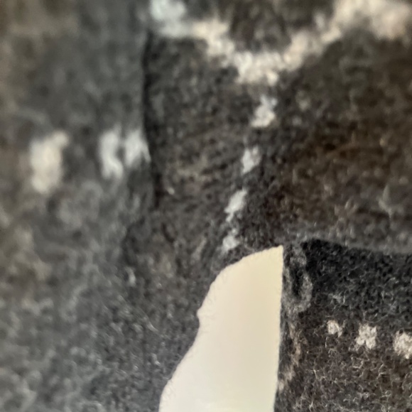 GUDRUN SJODEN GRAY/ BACK WOOL KL HOODIE FLORAL COAT - Picture 6 of 16